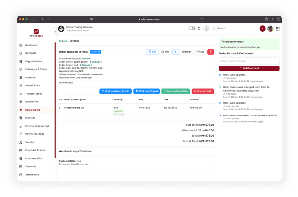 Order Management Photo